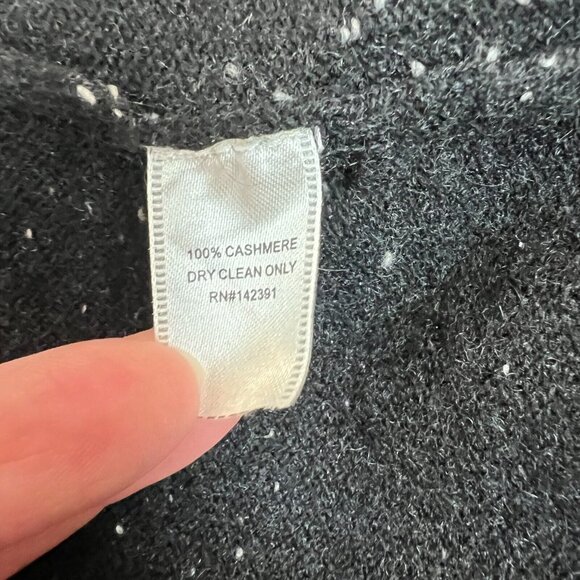 Project Sweater Womens Small 100% Cashmere Black Fleck Knit‎ Long Sleeve Crew S - Picture 9 of 9